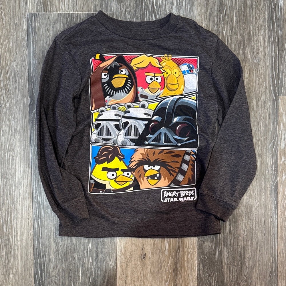 Old Navy Angry Birds Star Wars Kids Long Sleeve Tee - Dark Gray